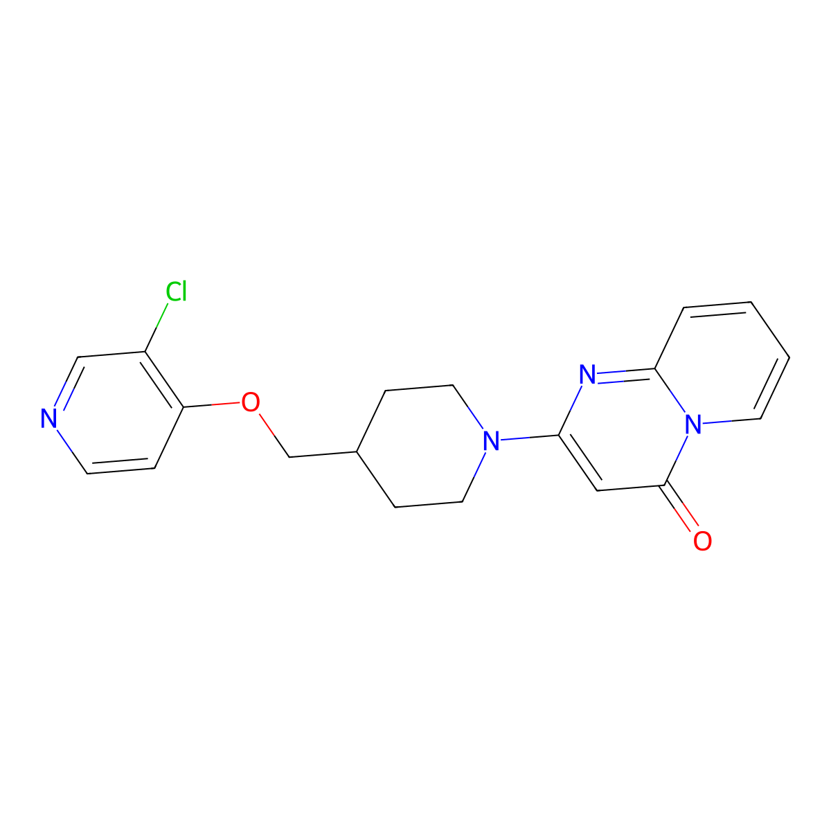 2-(4-{[(3-chloropyridin-4-yl)oxy]methyl}piperidin-1-yl)-4H-pyrido[1,2-a]pyrimidin-4-one molecular structure, CAS 2640842-12-0