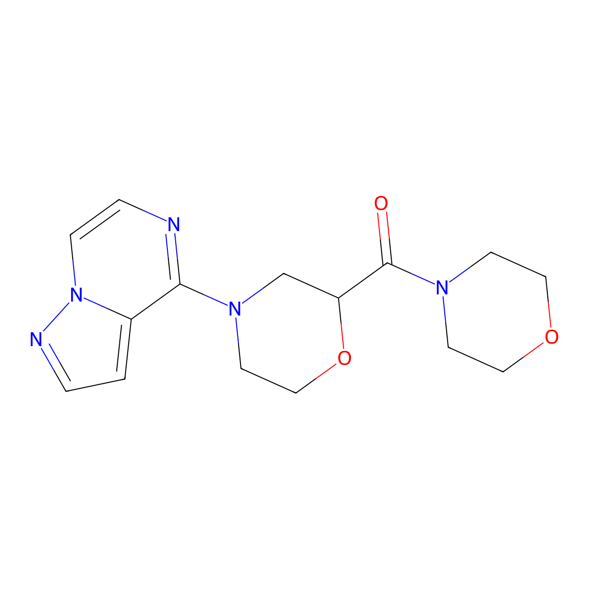 2-(Morpholine-4-carbonyl)-4-{pyrazolo[1,5-a]pyrazin-4-yl}morpholine molecular structure, CAS 2640842-24-4