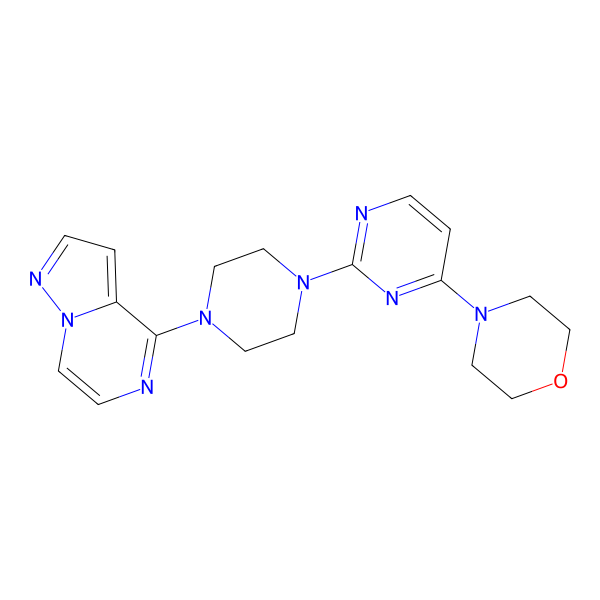 4-[2-(4-{Pyrazolo[1,5-a]pyrazin-4-yl}piperazin-1-yl)pyrimidin-4-yl]morpholine molecular structure, CAS 2640842-46-0