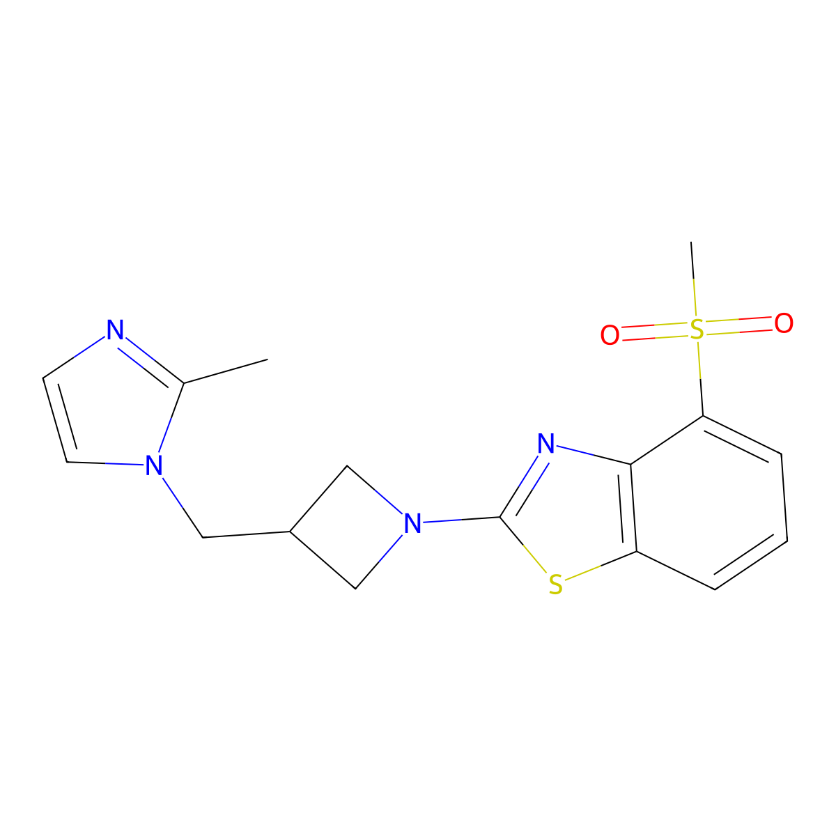 4-methanesulfonyl-2-{3-[(2-methyl-1H-imidazol-1-yl)methyl]azetidin-1-yl}-1,3-benzothiazole molecular structure, CAS 2640842-48-2