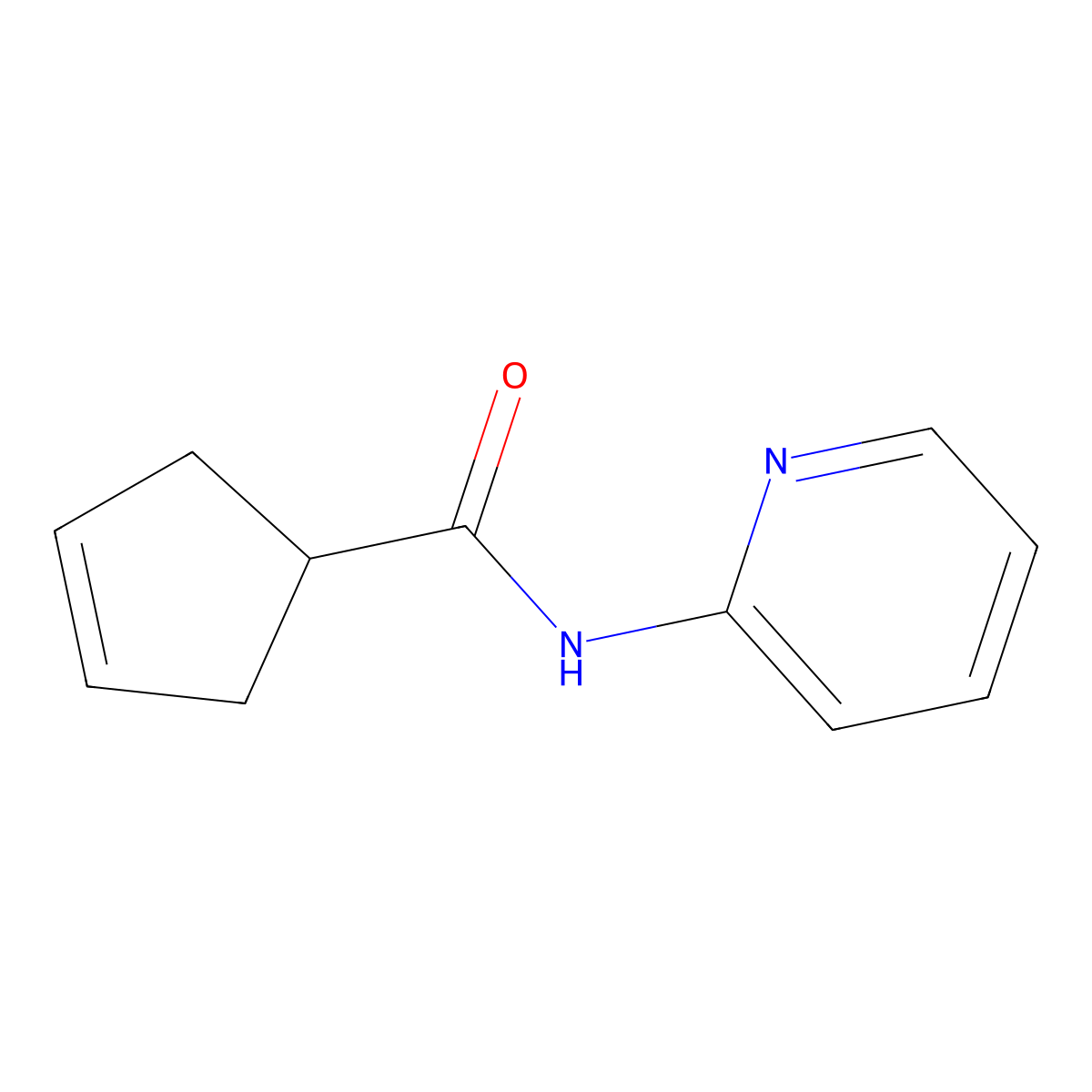 N-(pyridin-2-yl)cyclopent-3-ene-1-carboxamide molecular structure, CAS 2640842-50-6
