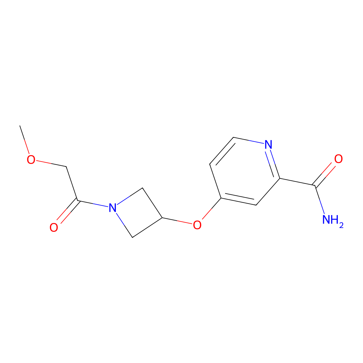 4-{[1-(2-Methoxyacetyl)azetidin-3-yl]oxy}pyridine-2-carboxamide molecular structure, CAS 2640842-53-9