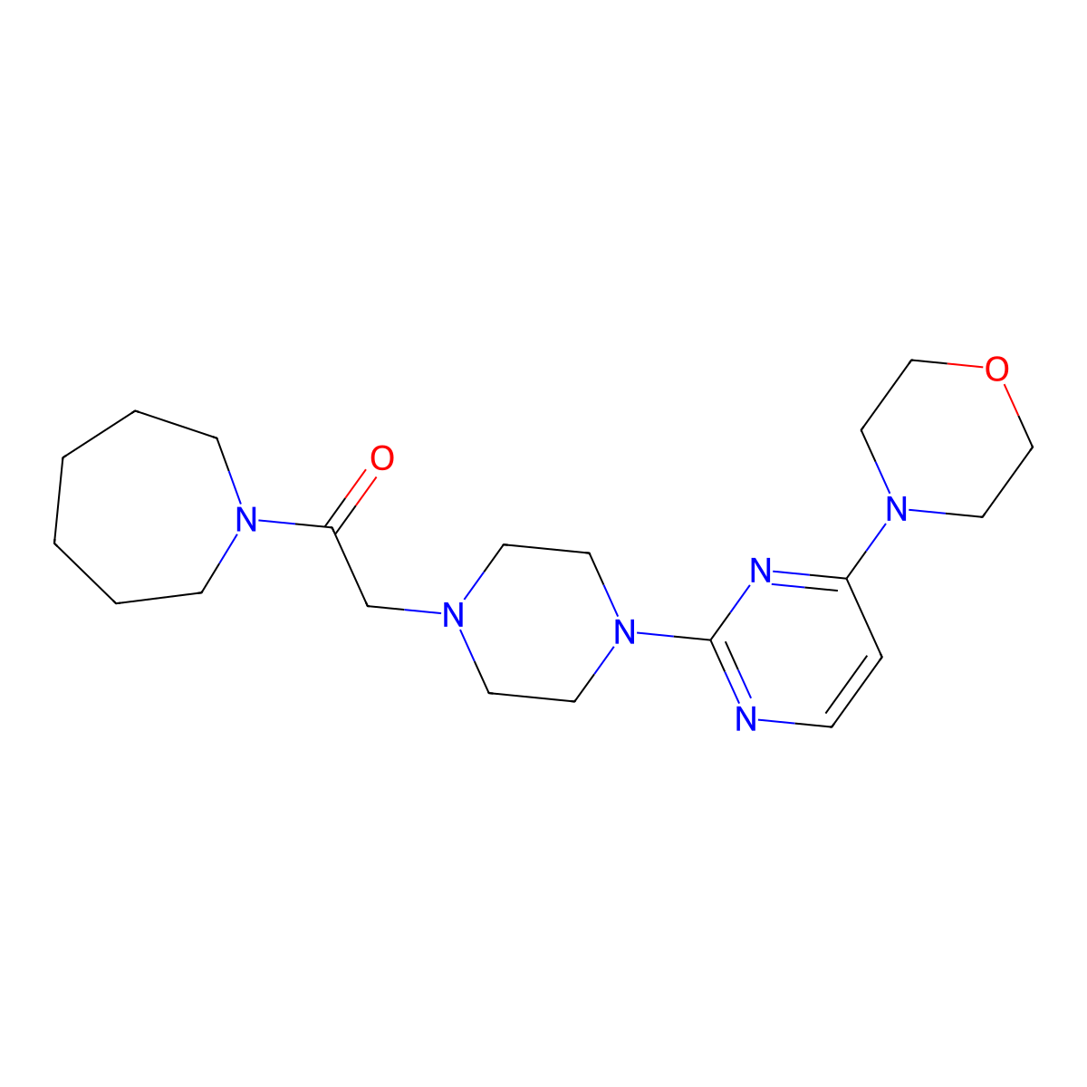 1-(Azepan-1-yl)-2-{4-[4-(morpholin-4-yl)pyrimidin-2-yl]piperazin-1-yl}ethan-1-one molecular structure, CAS 2640842-54-0