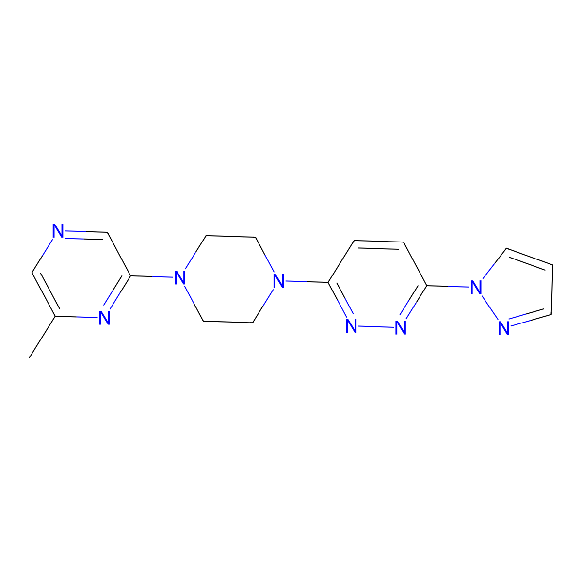 3-[4-(6-methylpyrazin-2-yl)piperazin-1-yl]-6-(1H-pyrazol-1-yl)pyridazine molecular structure, CAS 2640842-55-1