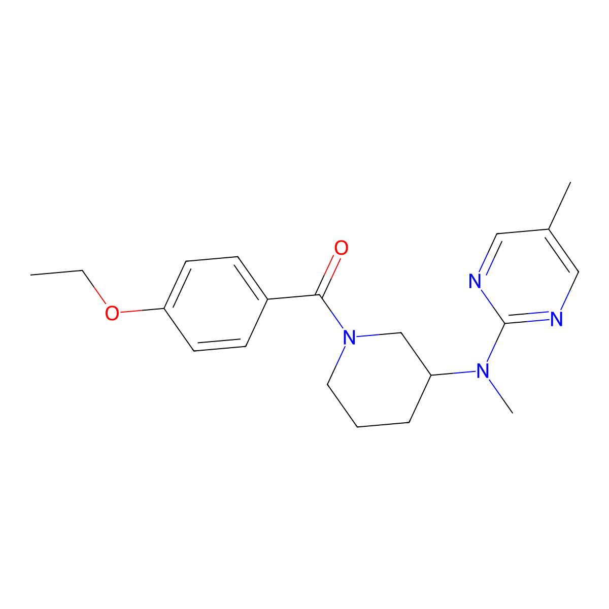 N-[1-(4-ethoxybenzoyl)piperidin-3-yl]-N,5-dimethylpyrimidin-2-amine molecular structure, CAS 2640842-72-2