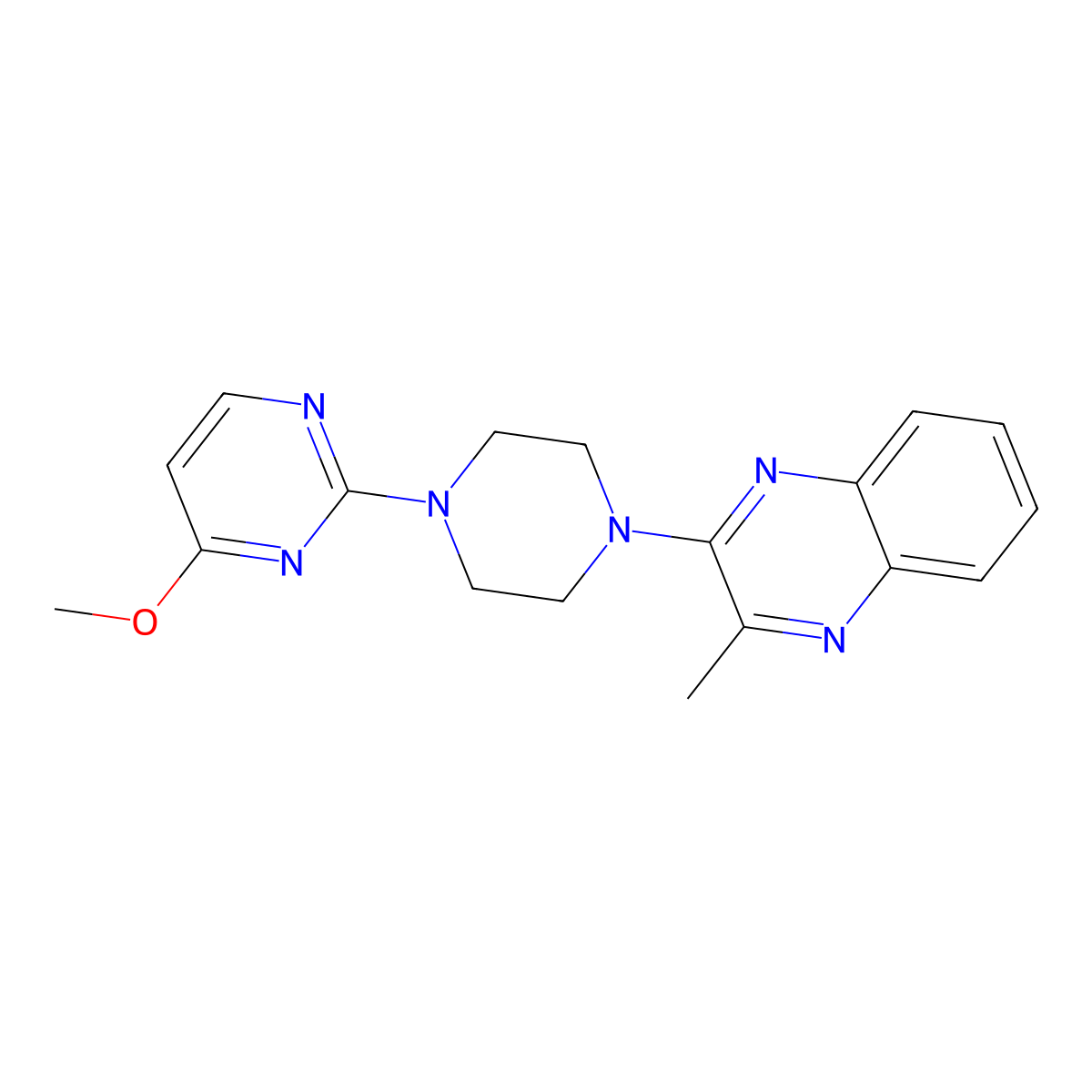 2-[4-(4-Methoxypyrimidin-2-yl)piperazin-1-yl]-3-methylquinoxaline molecular structure, CAS 2640843-17-8