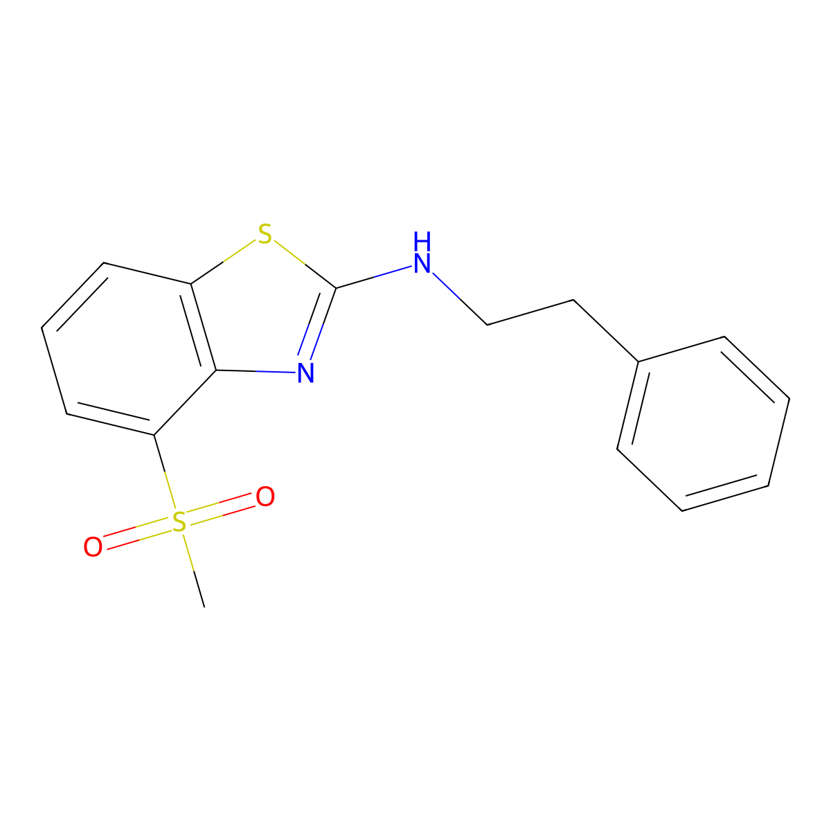 4-methanesulfonyl-N-(2-phenylethyl)-1,3-benzothiazol-2-amine molecular structure, CAS 2640843-23-6