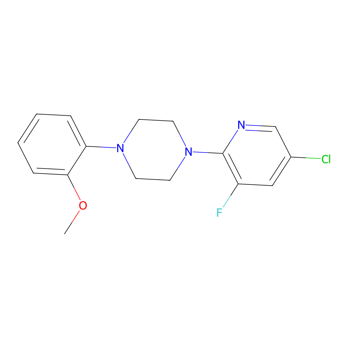 1-(5-Chloro-3-fluoropyridin-2-yl)-4-(2-methoxyphenyl)piperazine molecular structure, CAS 2640843-28-1
