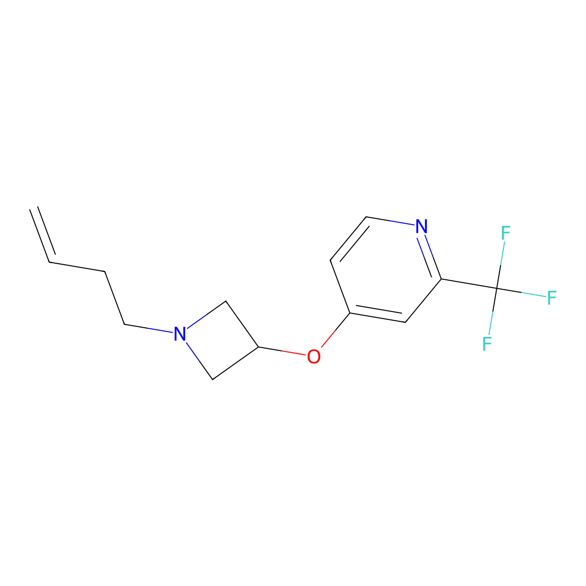 4-{[1-(But-3-en-1-yl)azetidin-3-yl]oxy}-2-(trifluoromethyl)pyridine molecular structure, CAS 2640843-61-2