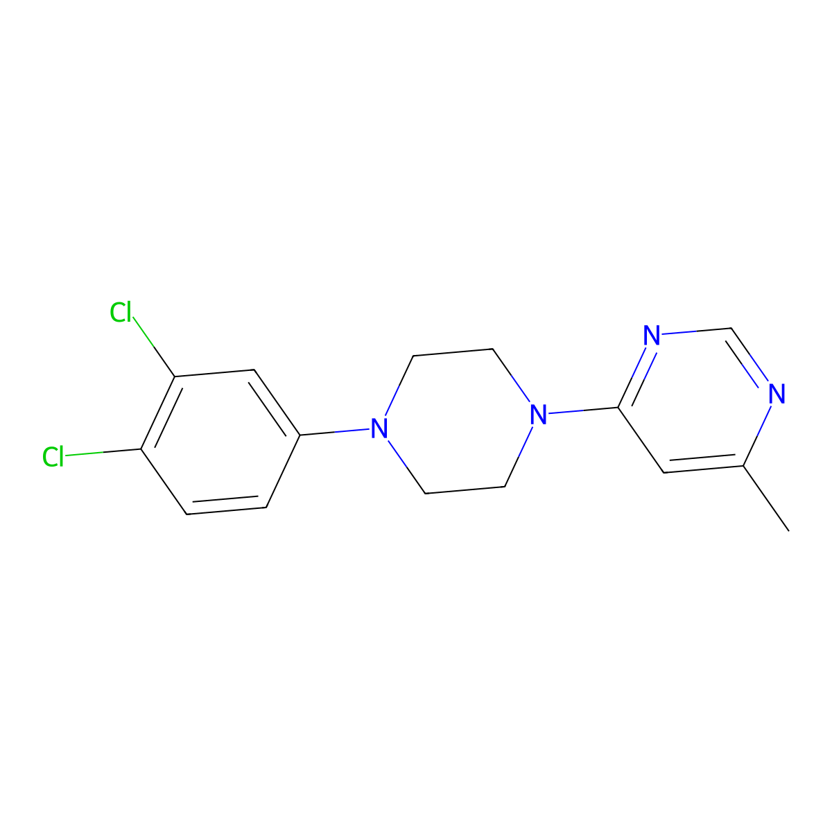 4-[4-(3,4-Dichlorophenyl)piperazin-1-yl]-6-methylpyrimidine molecular structure, CAS 2640843-65-6