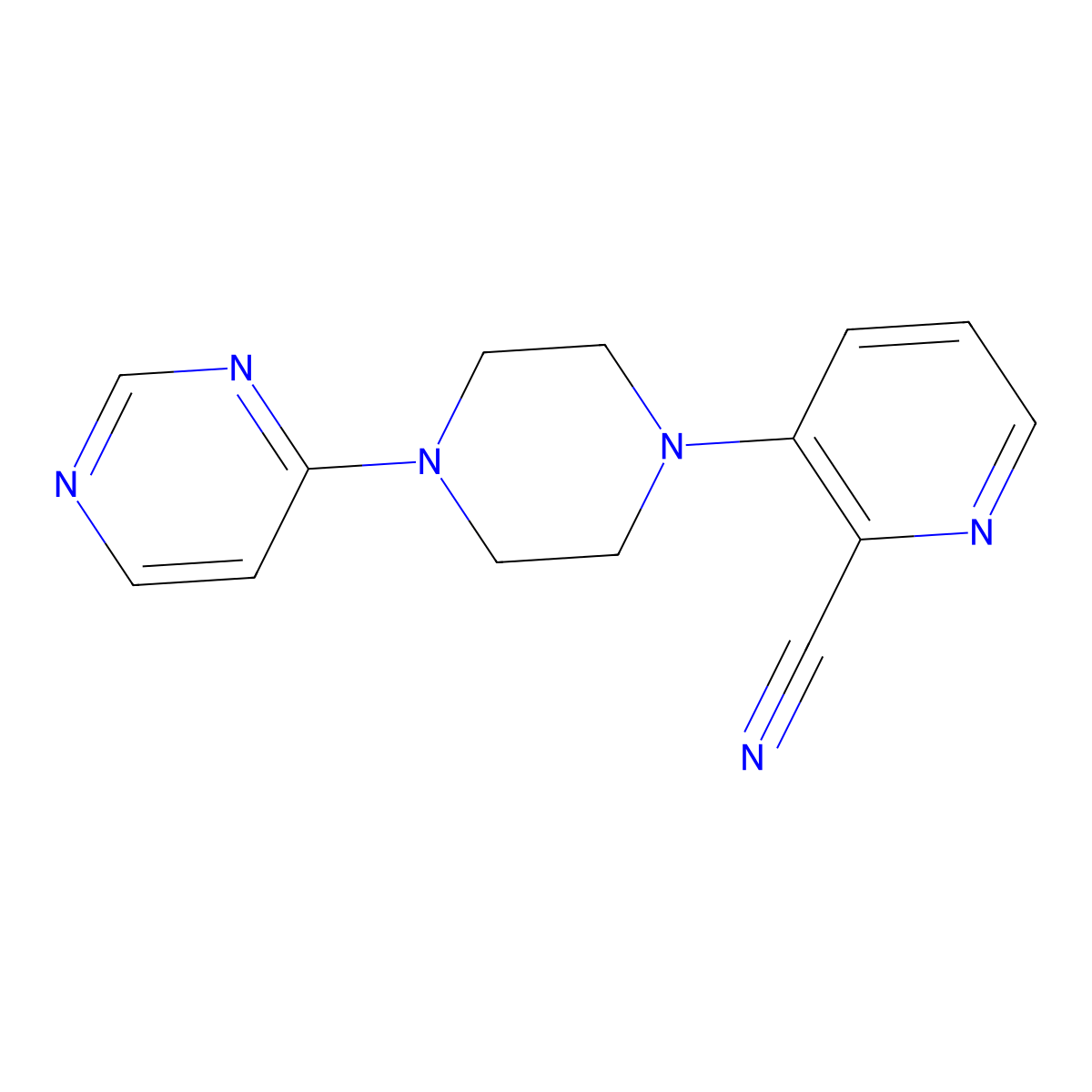3-[4-(Pyrimidin-4-yl)piperazin-1-yl]pyridine-2-carbonitrile molecular structure, CAS 2640843-73-6