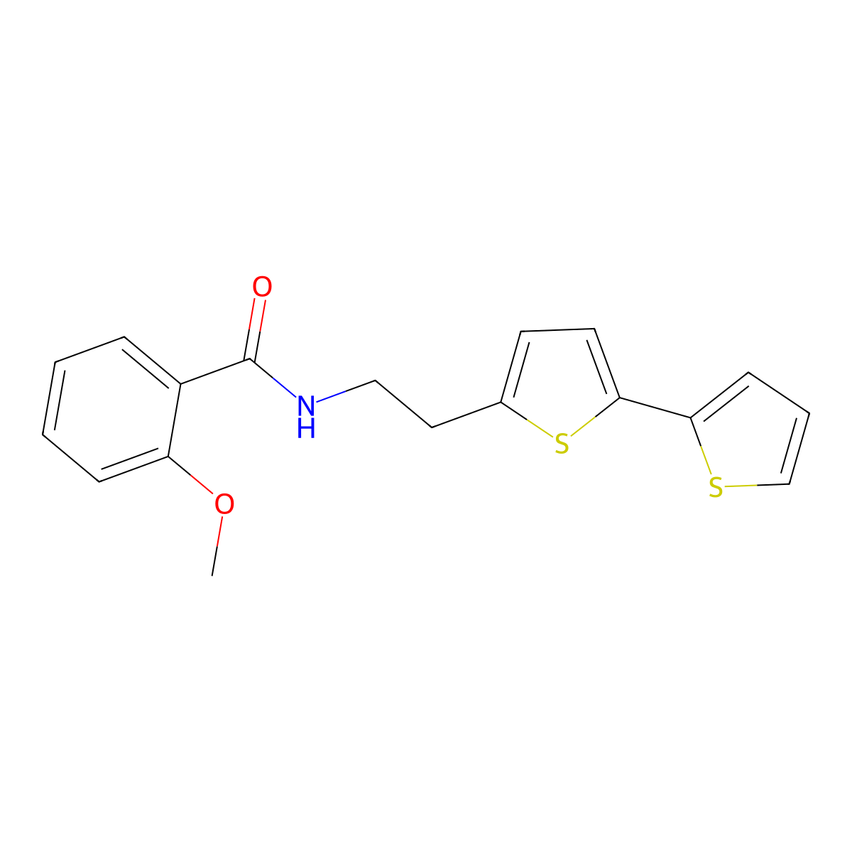N-(2-{[2,2'-bithiophene]-5-yl}ethyl)-2-methoxybenzamide molecular structure, CAS 2640843-85-0