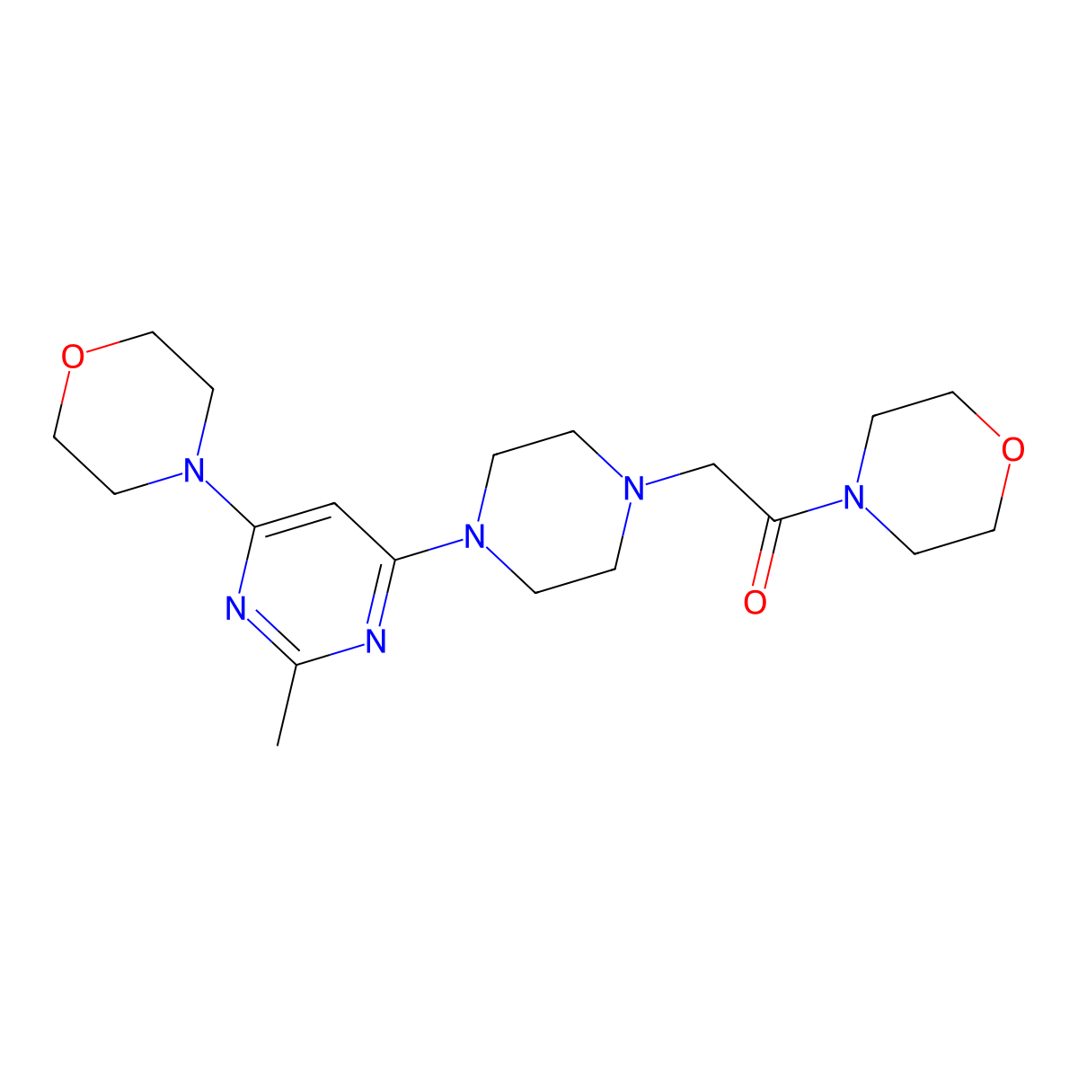 2-{4-[2-Methyl-6-(morpholin-4-yl)pyrimidin-4-yl]piperazin-1-yl}-1-(morpholin-4-yl)ethan-1-one molecular structure, CAS 2640843-89-4