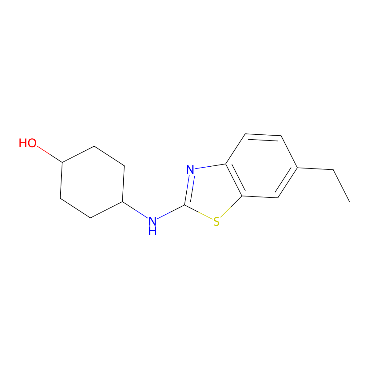 4-[(6-Ethyl-1,3-benzothiazol-2-yl)amino]cyclohexan-1-ol molecular structure, CAS 2640845-06-1