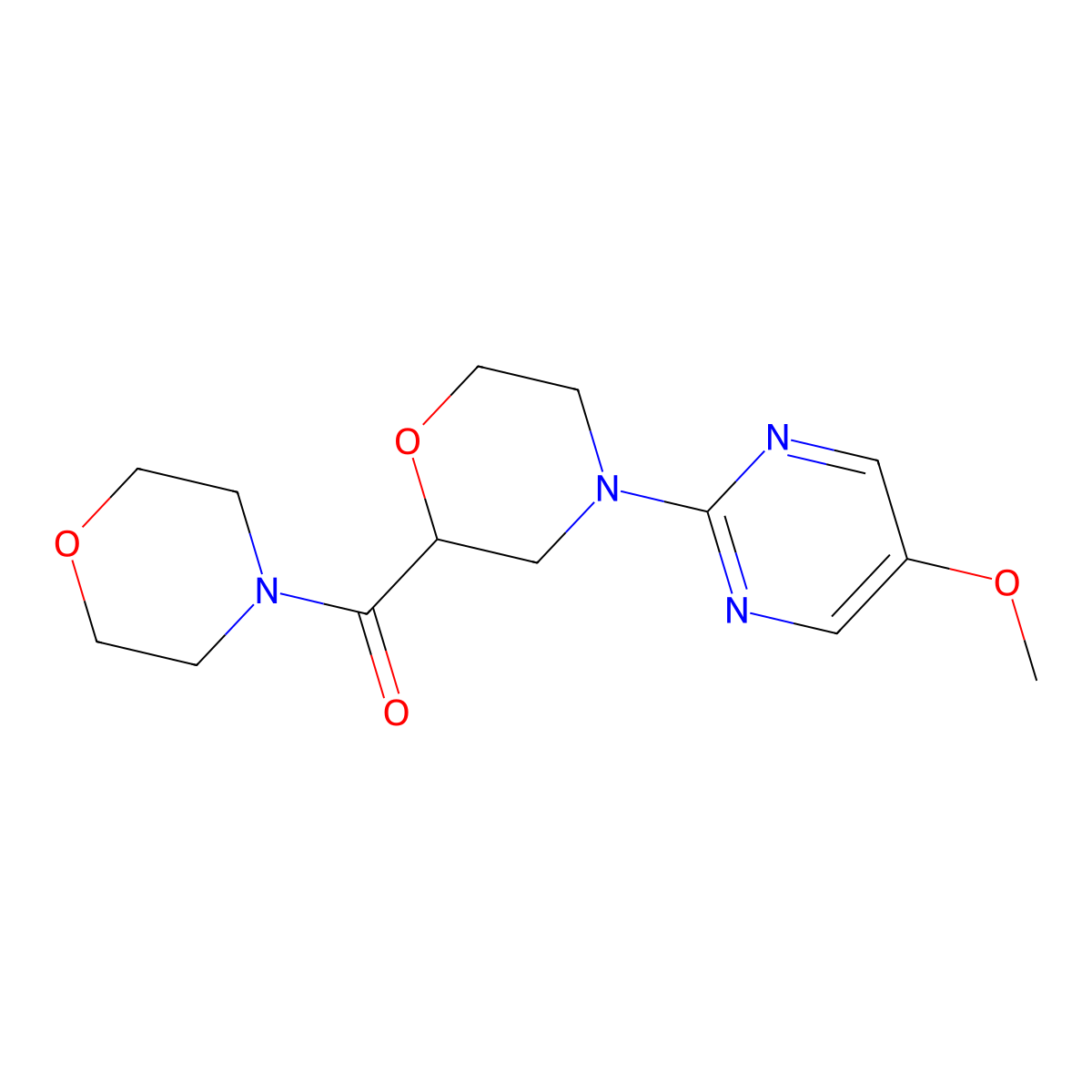 4-(5-Methoxypyrimidin-2-yl)-2-(morpholine-4-carbonyl)morpholine molecular structure, CAS 2640845-30-1