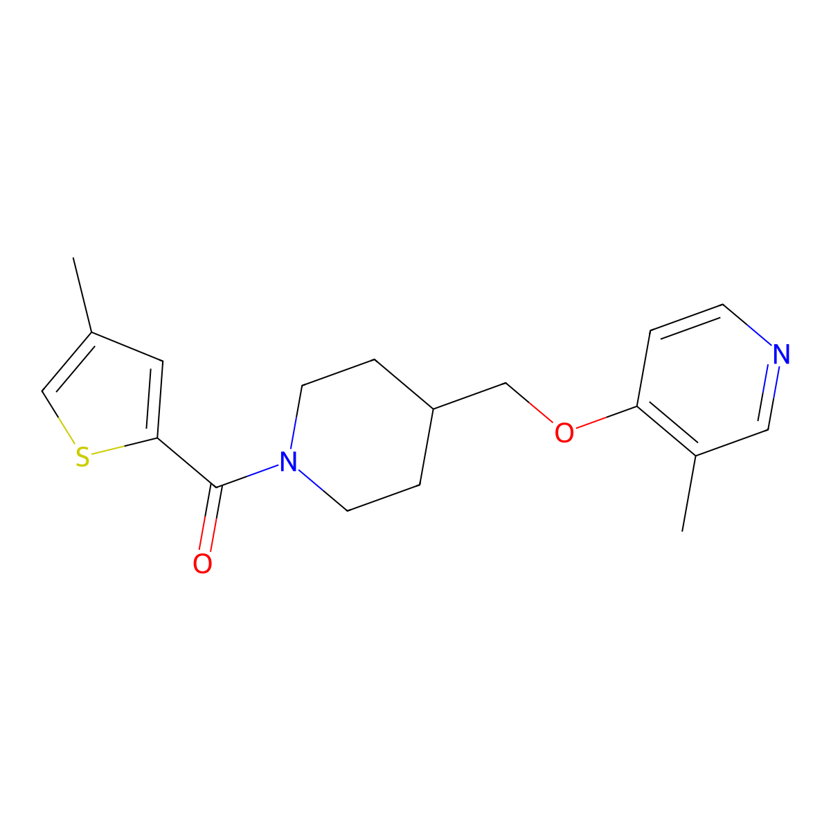 3-Methyl-4-{[1-(4-methylthiophene-2-carbonyl)piperidin-4-yl]methoxy}pyridine molecular structure, CAS 2640845-37-8