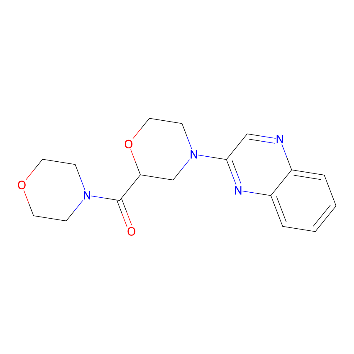 2-[2-(Morpholine-4-carbonyl)morpholin-4-yl]quinoxaline molecular structure, CAS 2640845-44-7