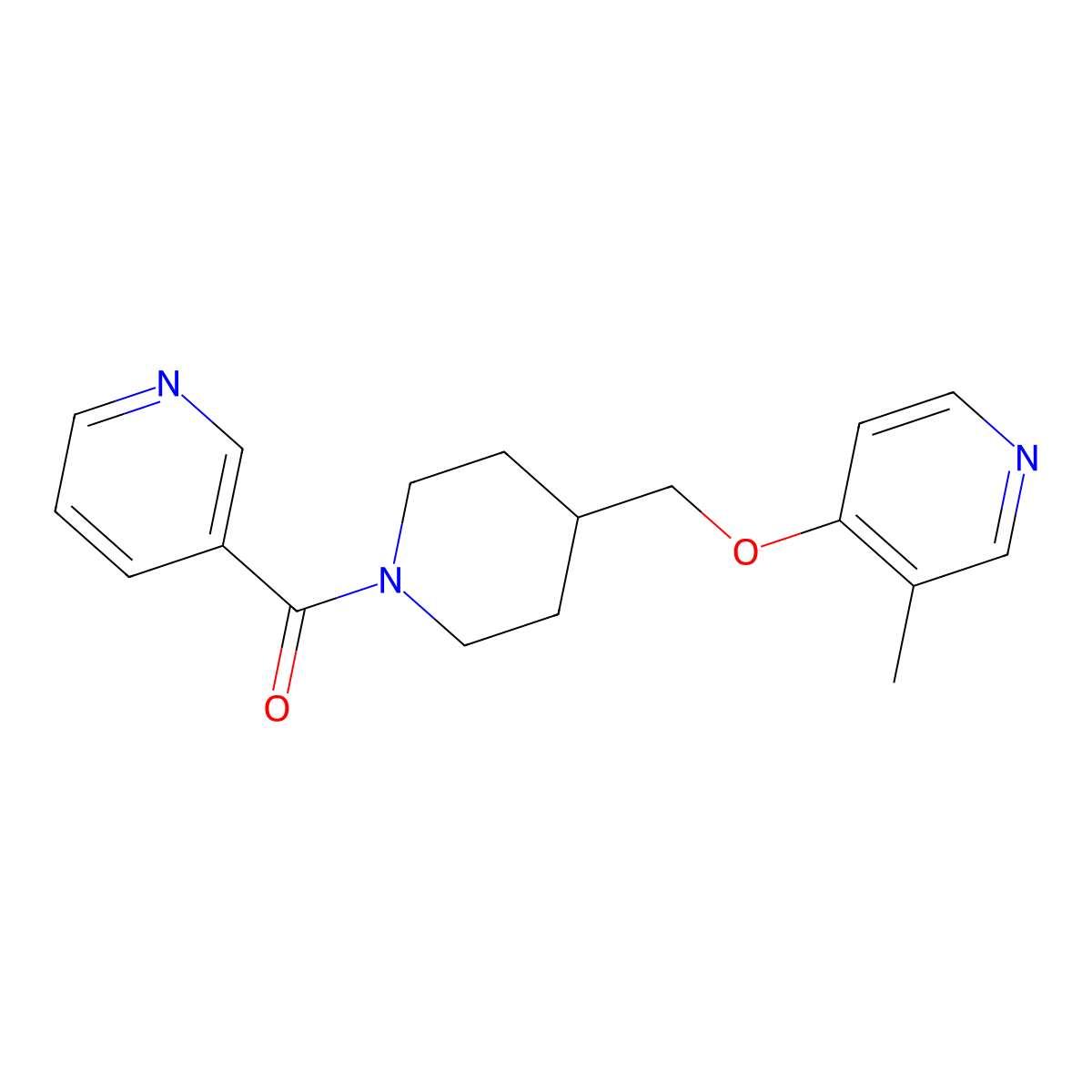 3-Methyl-4-{[1-(pyridine-3-carbonyl)piperidin-4-yl]methoxy}pyridine molecular structure, CAS 2640845-47-0