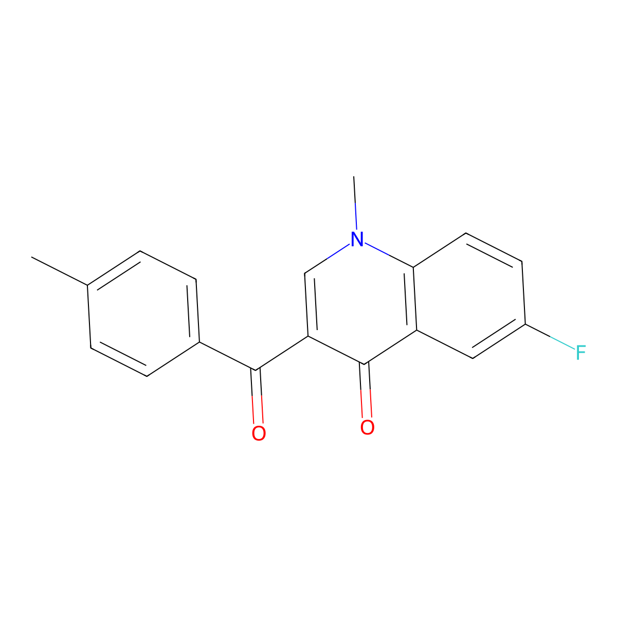 6-Fluoro-1-methyl-3-(4-methylbenzoyl)-1,4-dihydroquinolin-4-one molecular structure, CAS 2640845-57-2