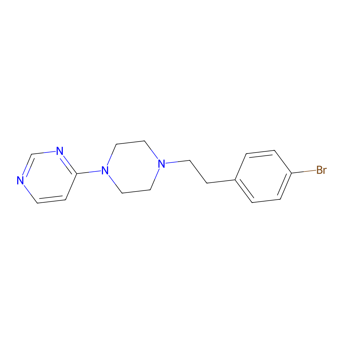 4-{4-[2-(4-Bromophenyl)ethyl]piperazin-1-yl}pyrimidine molecular structure, CAS 2640845-58-3