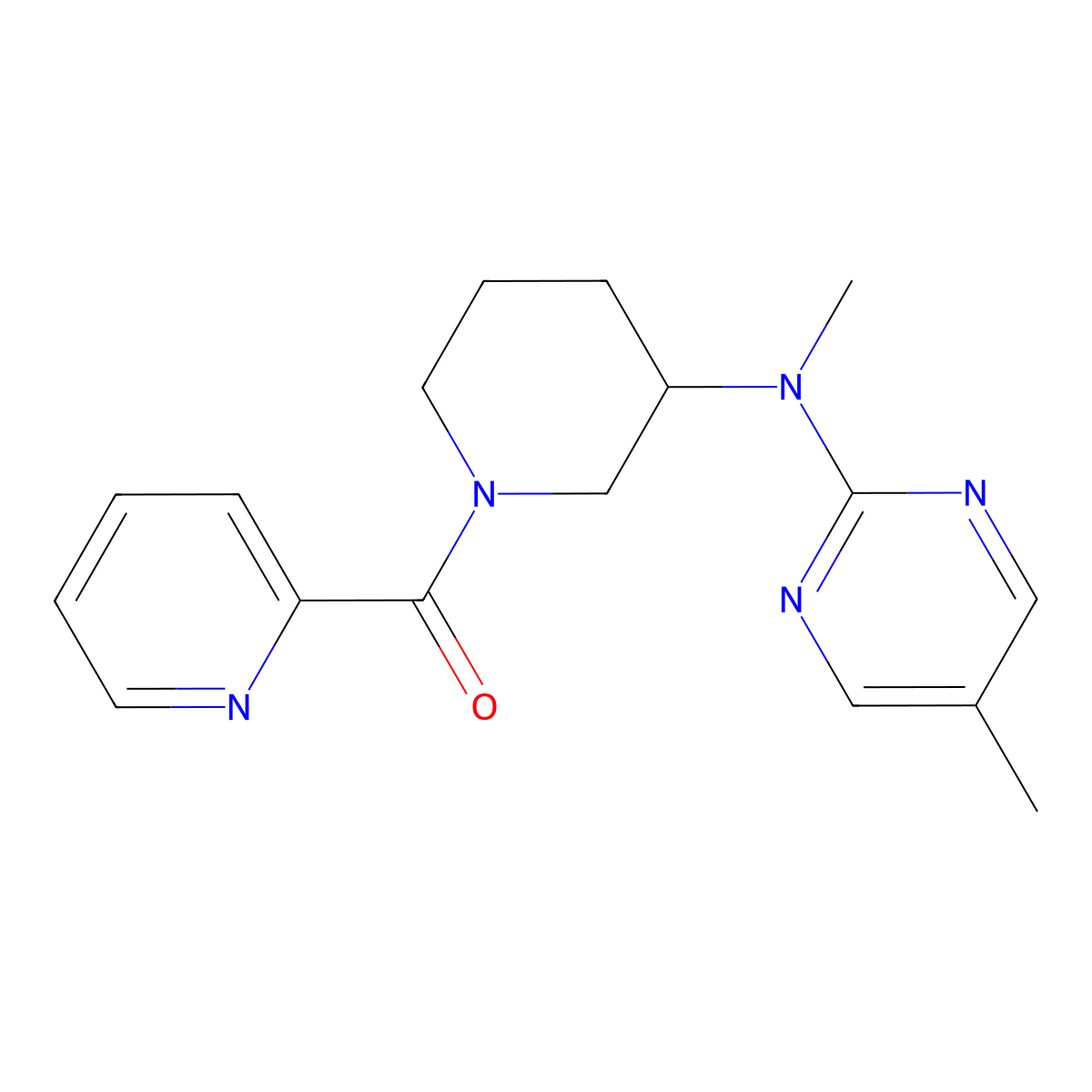 N,5-dimethyl-N-[1-(pyridine-2-carbonyl)piperidin-3-yl]pyrimidin-2-amine molecular structure, CAS 2640845-60-7