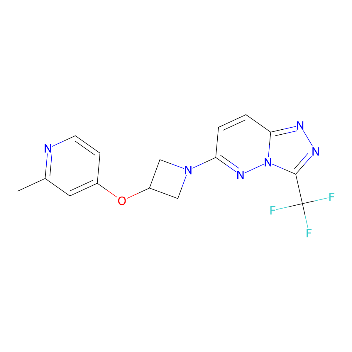 2-Methyl-4-({1-[3-(trifluoromethyl)-[1,2,4]triazolo[4,3-b]pyridazin-6-yl]azetidin-3-yl}oxy)pyridine molecular structure, CAS 2640845-68-5