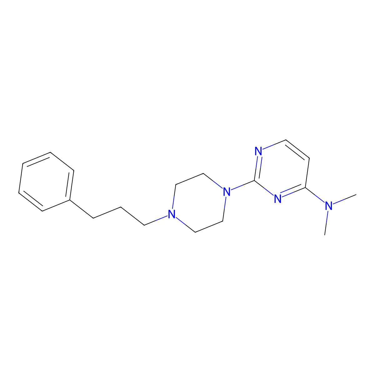 N,N-dimethyl-2-[4-(3-phenylpropyl)piperazin-1-yl]pyrimidin-4-amine molecular structure, CAS 2640845-96-9