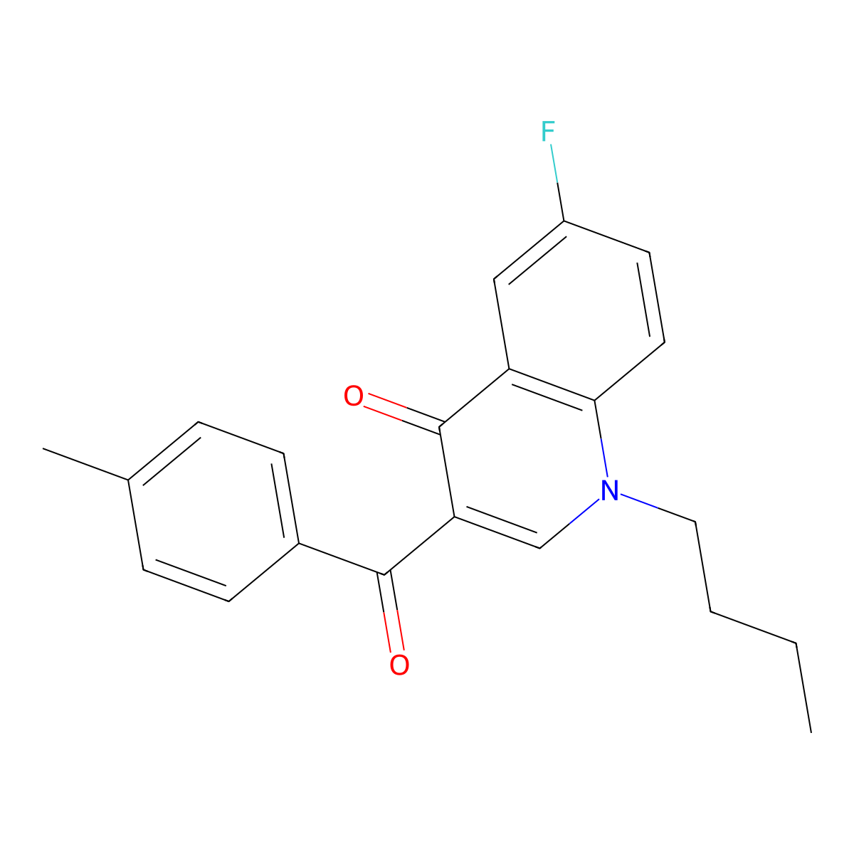 1-Butyl-6-fluoro-3-(4-methylbenzoyl)-1,4-dihydroquinolin-4-one molecular structure, CAS 2640846-04-2