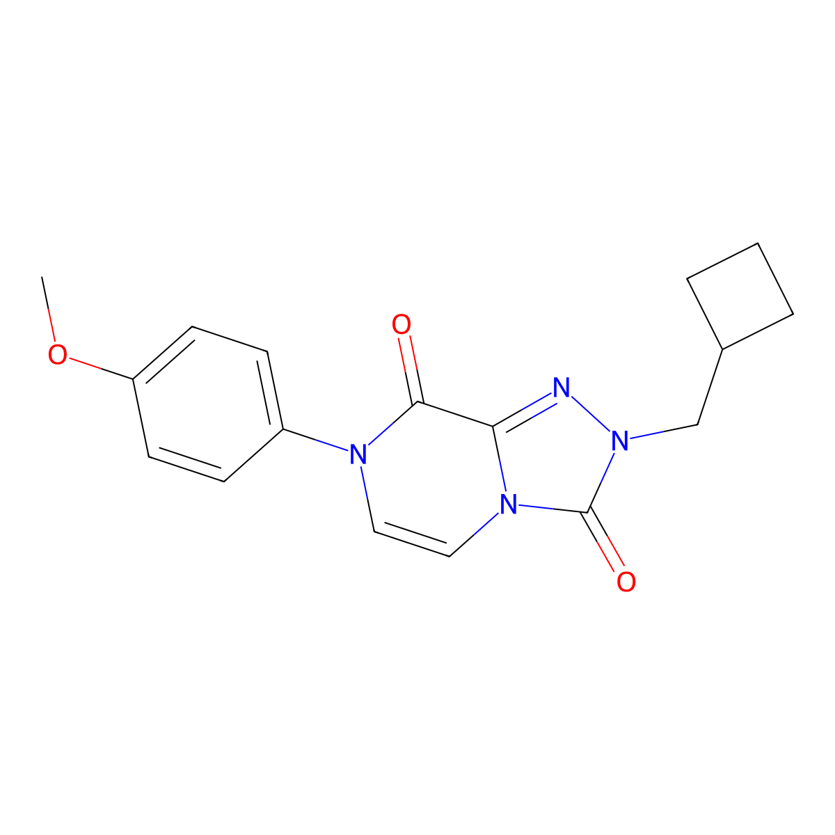 2-(cyclobutylmethyl)-7-(4-methoxyphenyl)-2H,3H,7H,8H-[1,2,4]triazolo[4,3-a]pyrazine-3,8-dione molecular structure, CAS 2640846-52-0