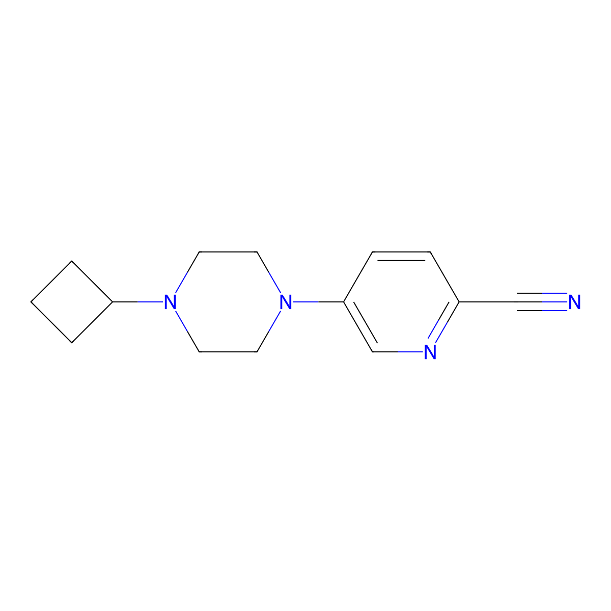 5-(4-Cyclobutylpiperazin-1-yl)pyridine-2-carbonitrile molecular structure, CAS 2640846-65-5