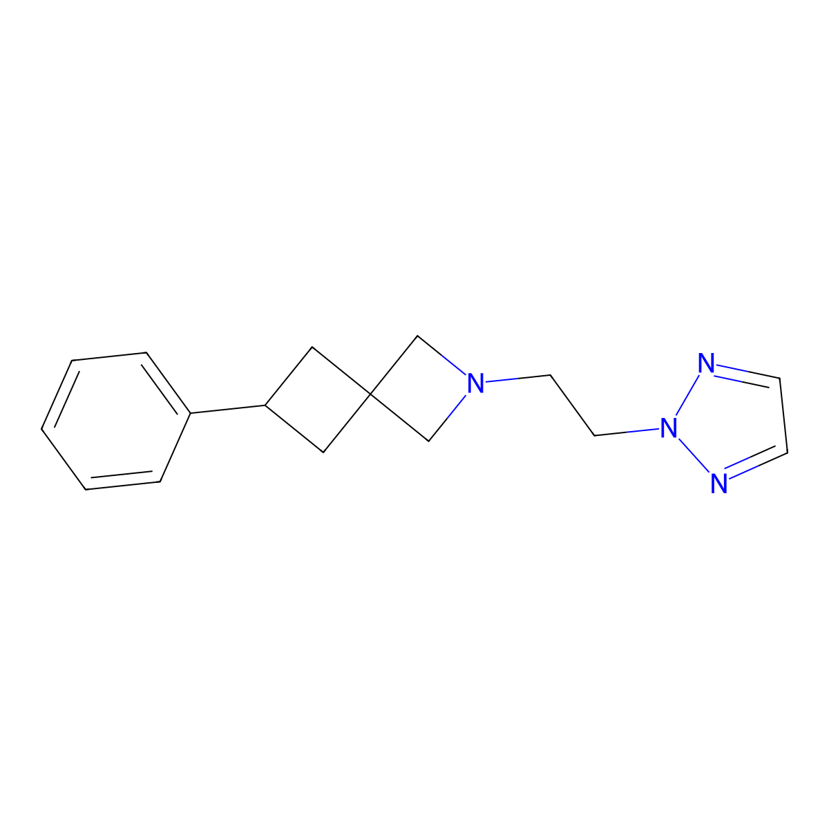 6-phenyl-2-[2-(2H-1,2,3-triazol-2-yl)ethyl]-2-azaspiro[3.3]heptane molecular structure, CAS 2640846-75-7