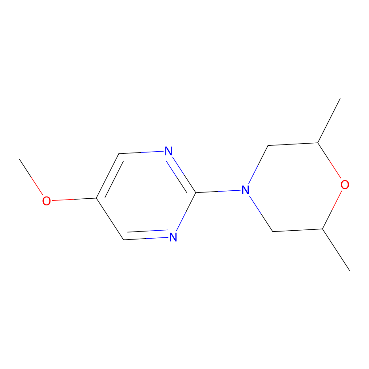 4-(5-Methoxypyrimidin-2-yl)-2,6-dimethylmorpholine molecular structure, CAS 2640846-91-7