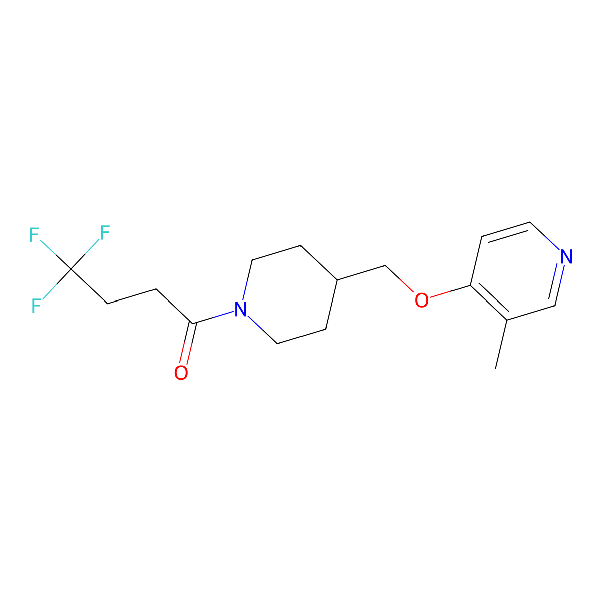 4,4,4-Trifluoro-1-(4-{[(3-methylpyridin-4-yl)oxy]methyl}piperidin-1-yl)butan-1-one molecular structure, CAS 2640847-00-1