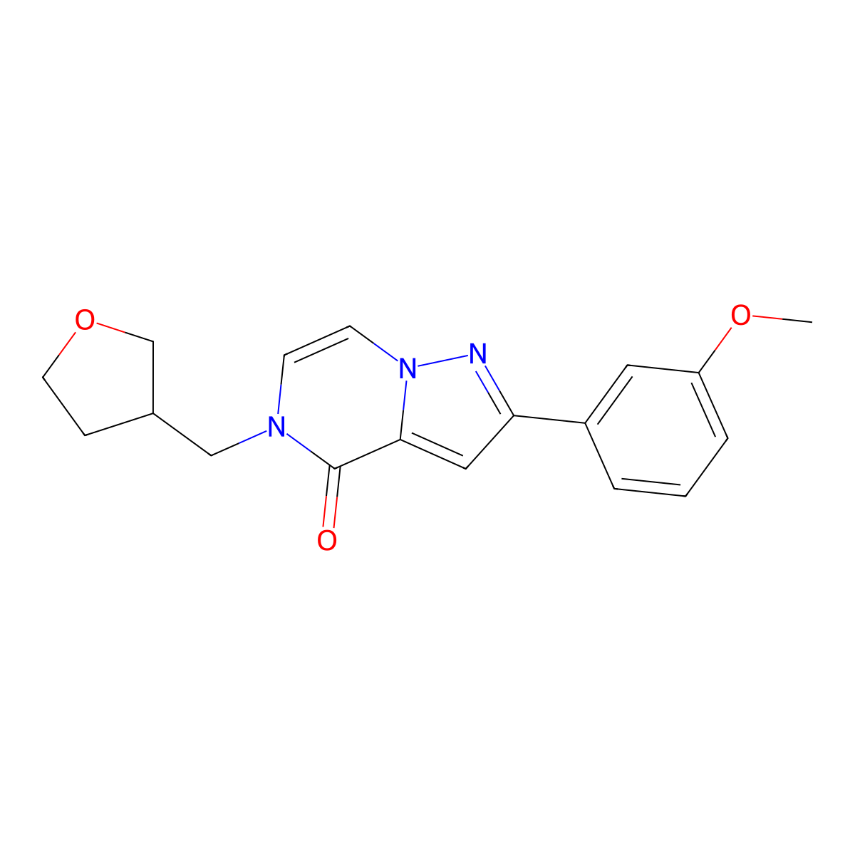 2-(3-methoxyphenyl)-5-[(oxolan-3-yl)methyl]-4H,5H-pyrazolo[1,5-a]pyrazin-4-one molecular structure, CAS 2640847-02-3