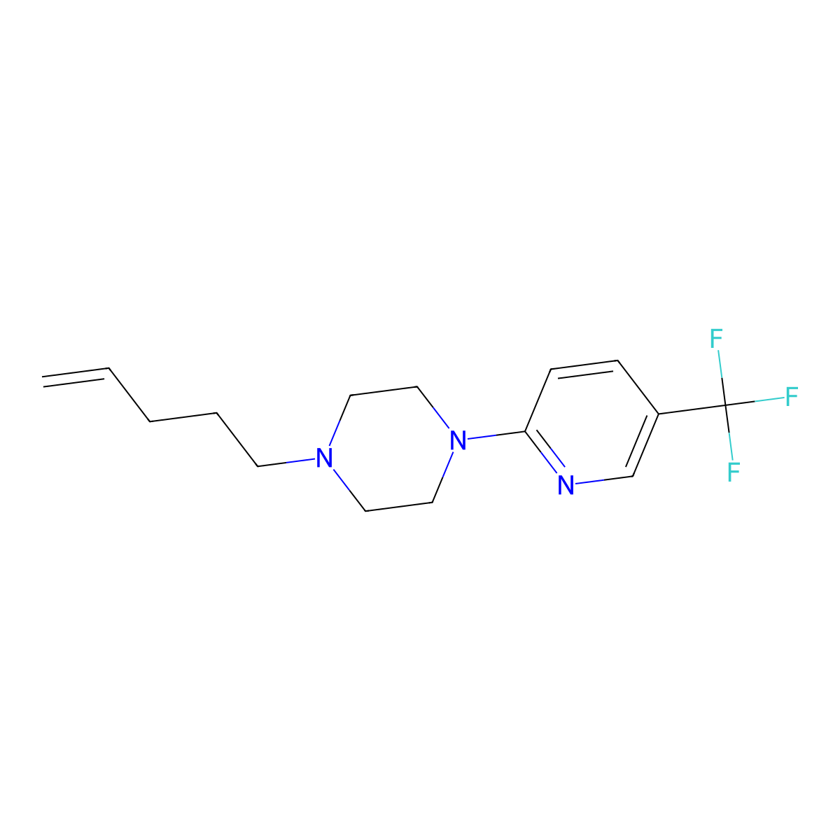 1-(Pent-4-en-1-yl)-4-[5-(trifluoromethyl)pyridin-2-yl]piperazine molecular structure, CAS 2640861-16-9