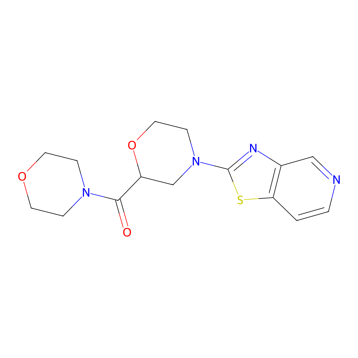 2-(Morpholine-4-carbonyl)-4-{[1,3]thiazolo[4,5-c]pyridin-2-yl}morpholine molecular structure, CAS 2640861-51-2