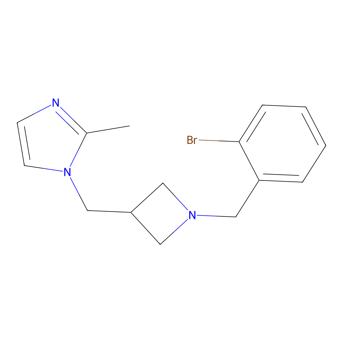 1-({1-[(2-bromophenyl)methyl]azetidin-3-yl}methyl)-2-methyl-1H-imidazole molecular structure, CAS 2640861-76-1