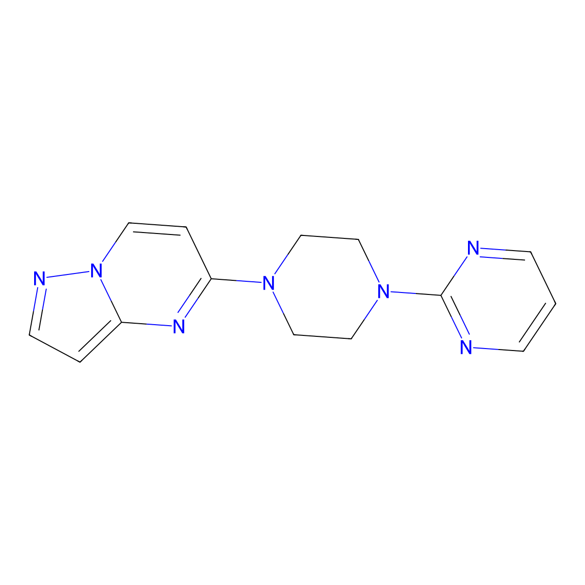 2-(4-{Pyrazolo[1,5-a]pyrimidin-5-yl}piperazin-1-yl)pyrimidine molecular structure, CAS 2640862-01-5