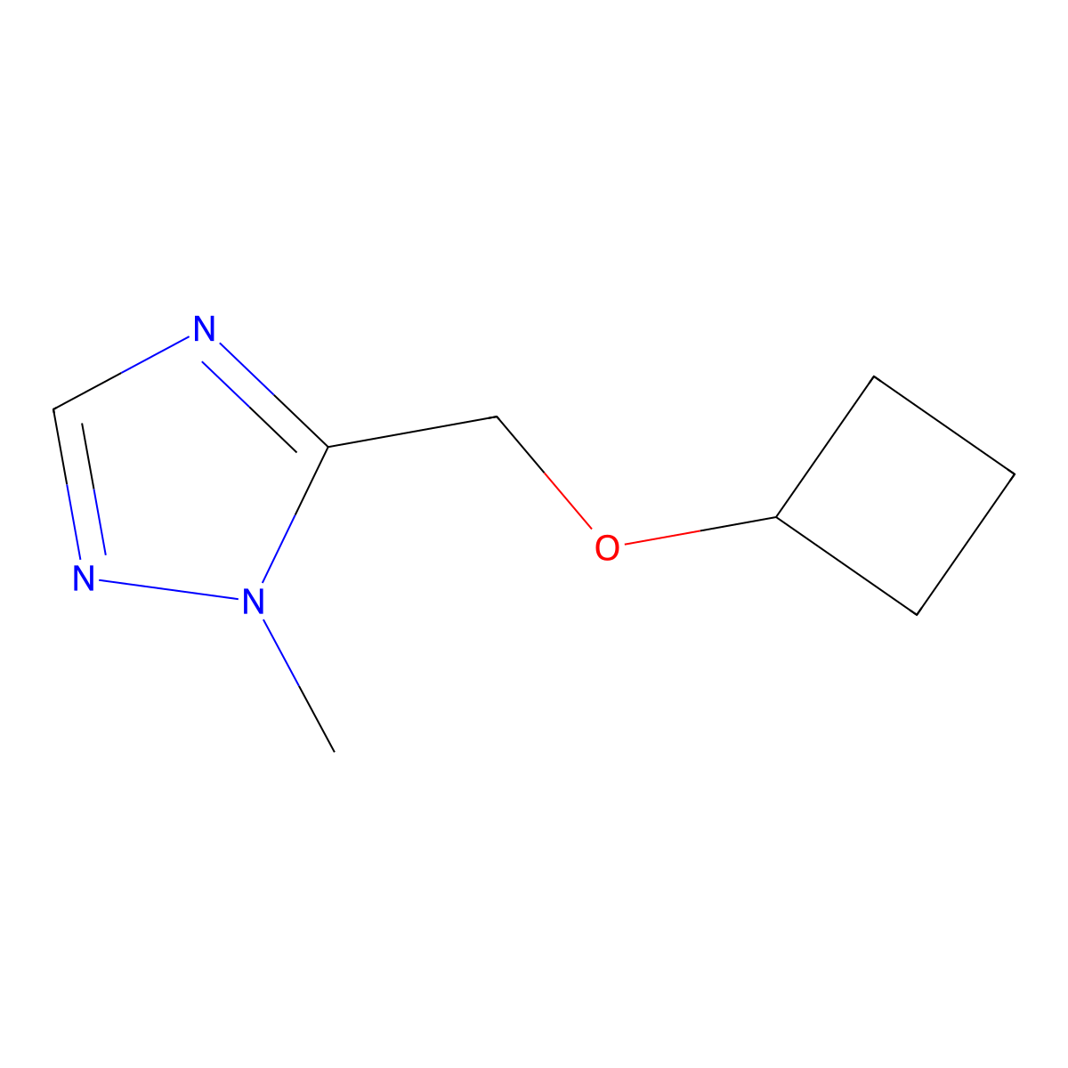 5-(cyclobutoxymethyl)-1-methyl-1H-1,2,4-triazole molecular structure, CAS 2640862-04-8