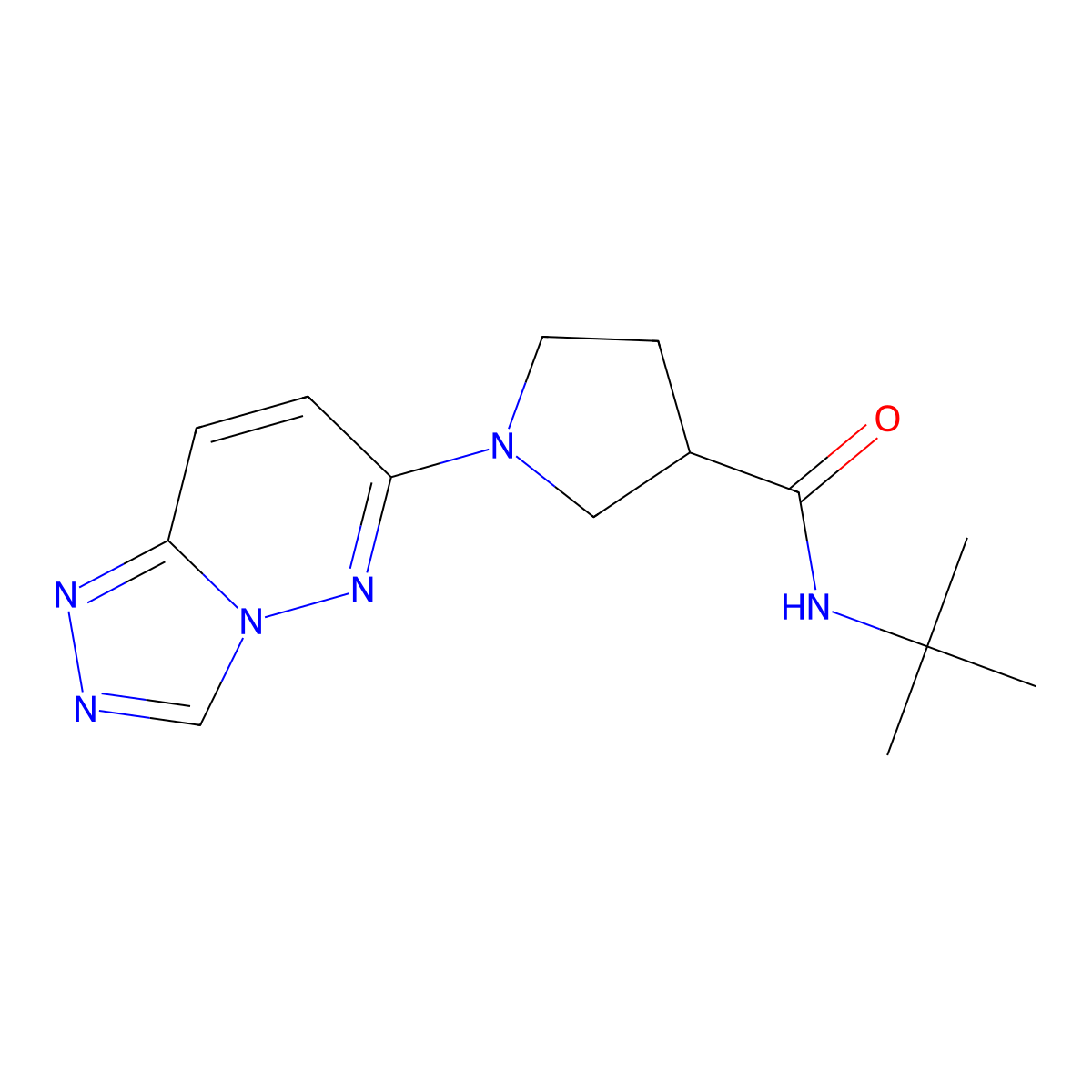 N-tert-butyl-1-{[1,2,4]triazolo[4,3-b]pyridazin-6-yl}pyrrolidine-3-carboxamide molecular structure, CAS 2640862-10-6