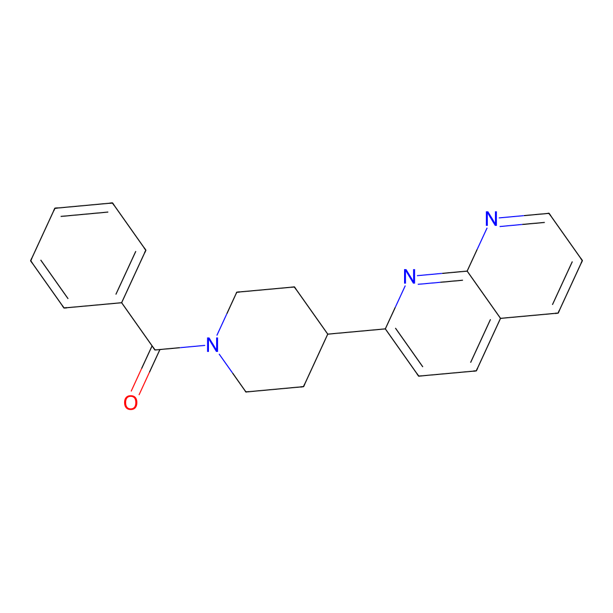 2-(1-Benzoylpiperidin-4-yl)-1,8-naphthyridine molecular structure, CAS 2640862-13-9