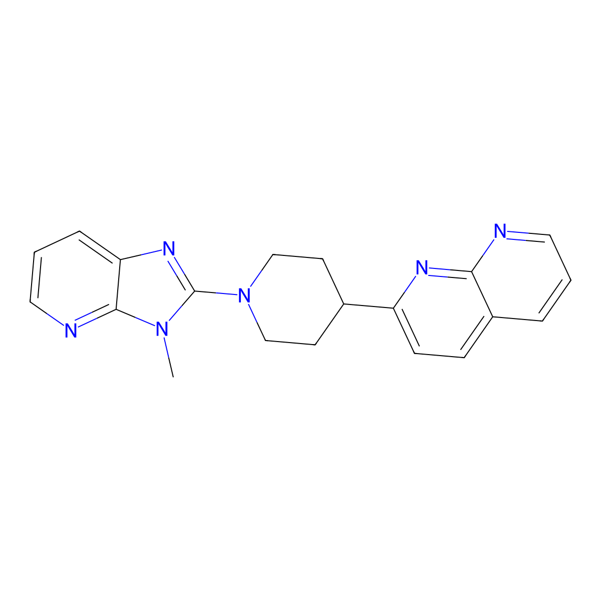 2-(1-{3-methyl-3H-imidazo[4,5-b]pyridin-2-yl}piperidin-4-yl)-1,8-naphthyridine molecular structure, CAS 2640862-38-8