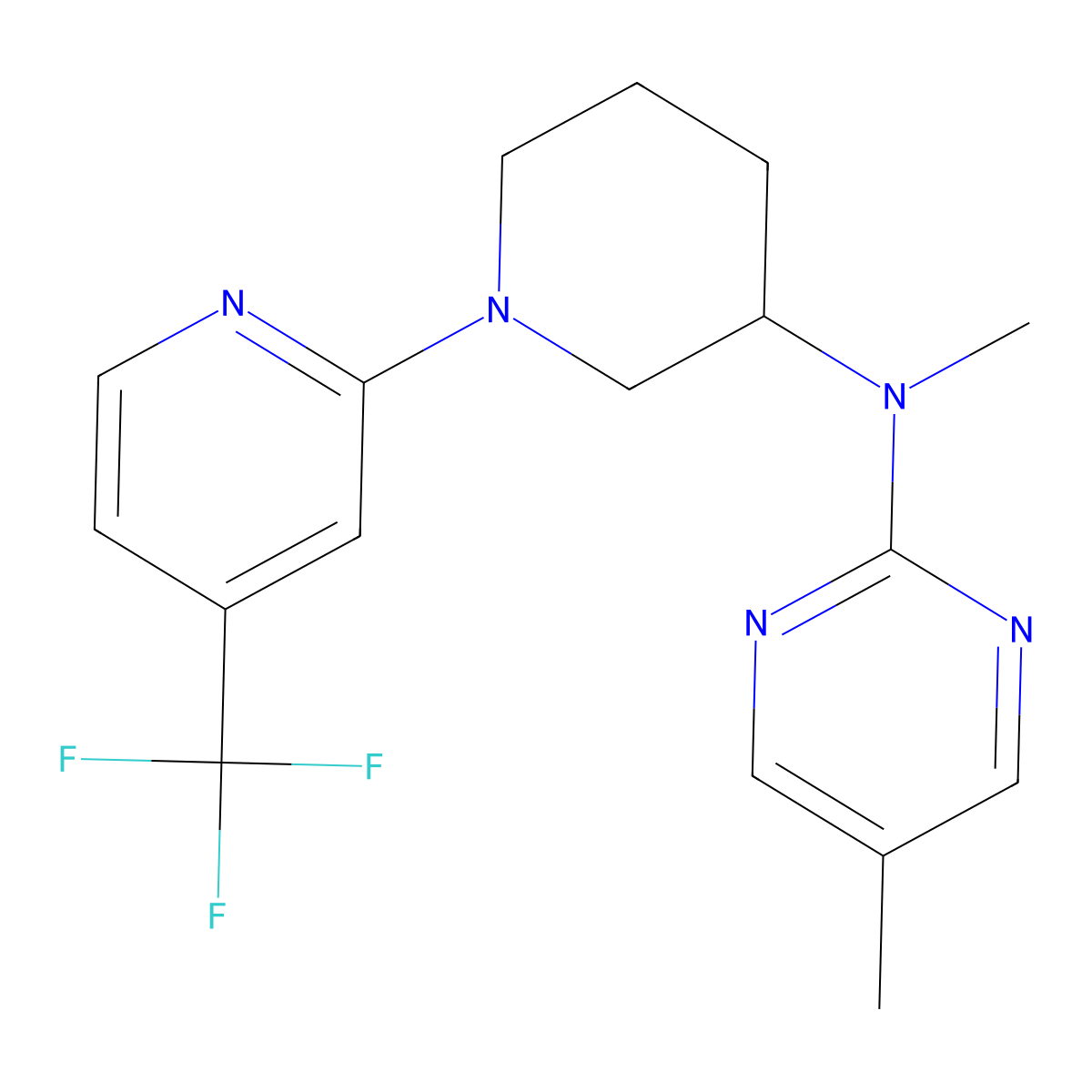 N,5-dimethyl-N-{1-[4-(trifluoromethyl)pyridin-2-yl]piperidin-3-yl}pyrimidin-2-amine molecular structure, CAS 2640862-43-5