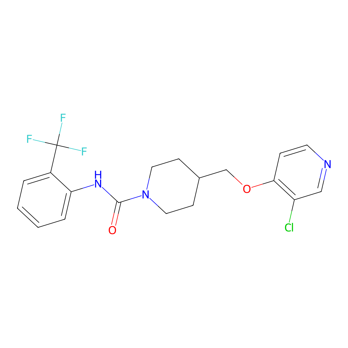 4-{[(3-chloropyridin-4-yl)oxy]methyl}-N-[2-(trifluoromethyl)phenyl]piperidine-1-carboxamide molecular structure, CAS 2640862-51-5