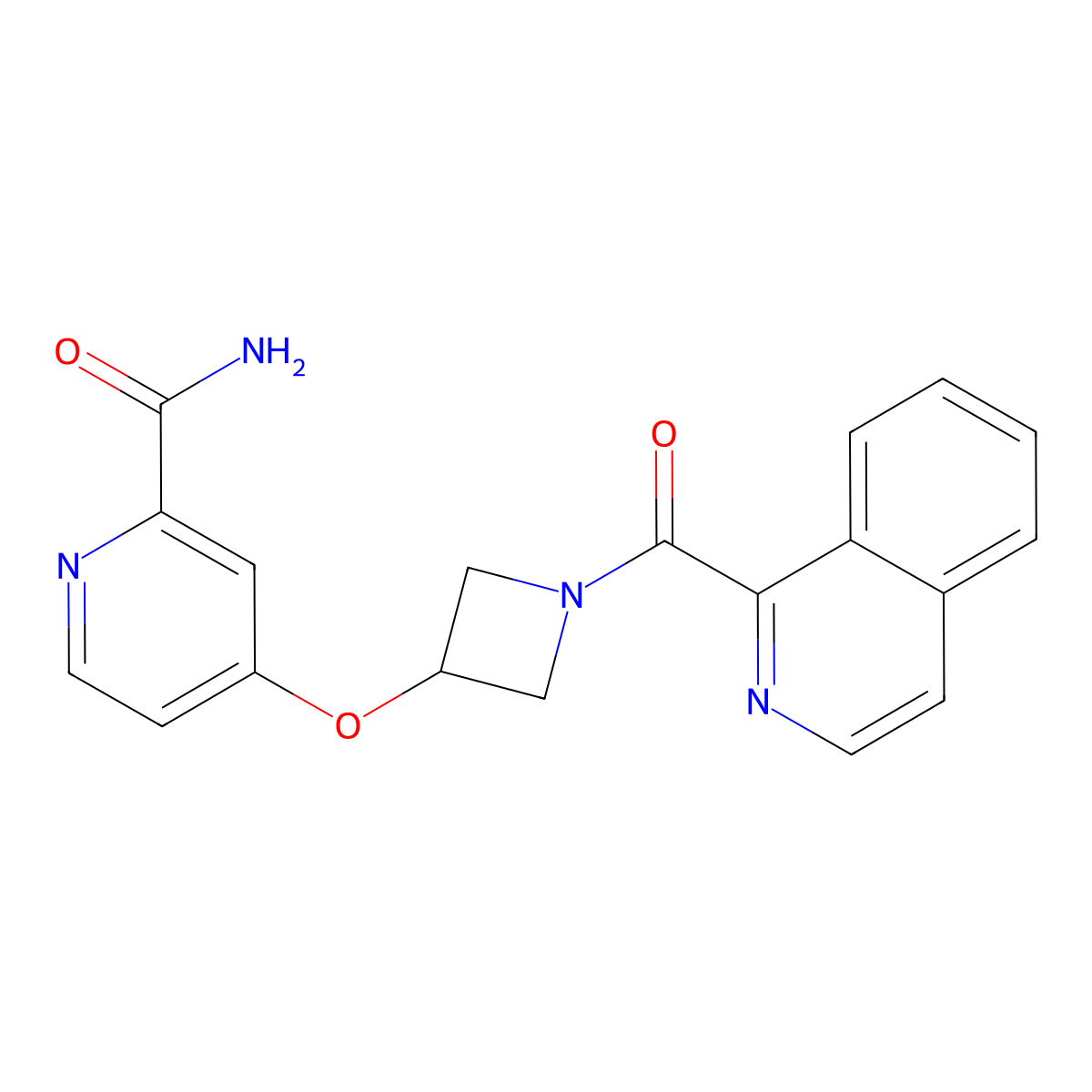 4-{[1-(Isoquinoline-1-carbonyl)azetidin-3-yl]oxy}pyridine-2-carboxamide molecular structure, CAS 2640862-66-2