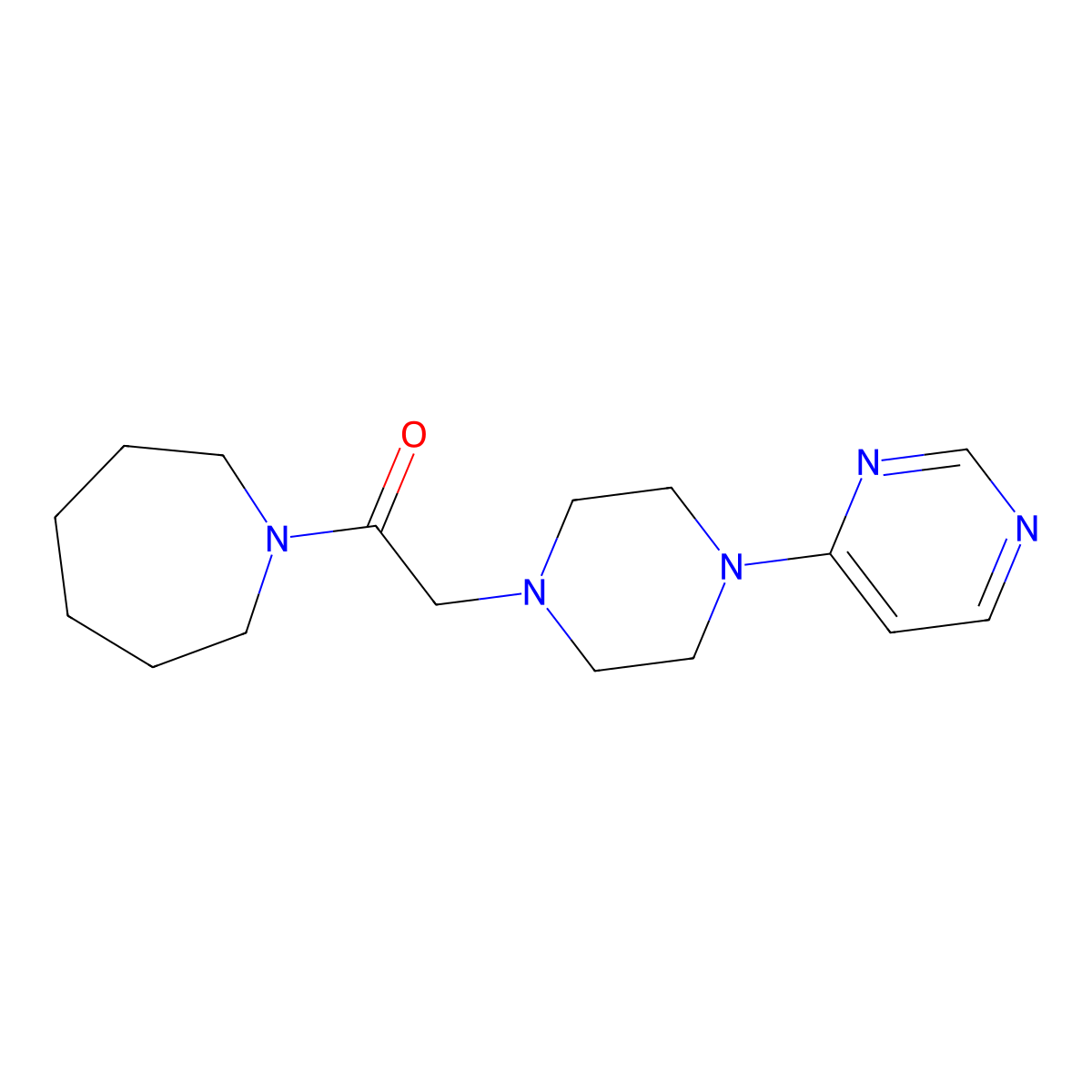 1-(Azepan-1-yl)-2-[4-(pyrimidin-4-yl)piperazin-1-yl]ethan-1-one molecular structure, CAS 2640862-74-2