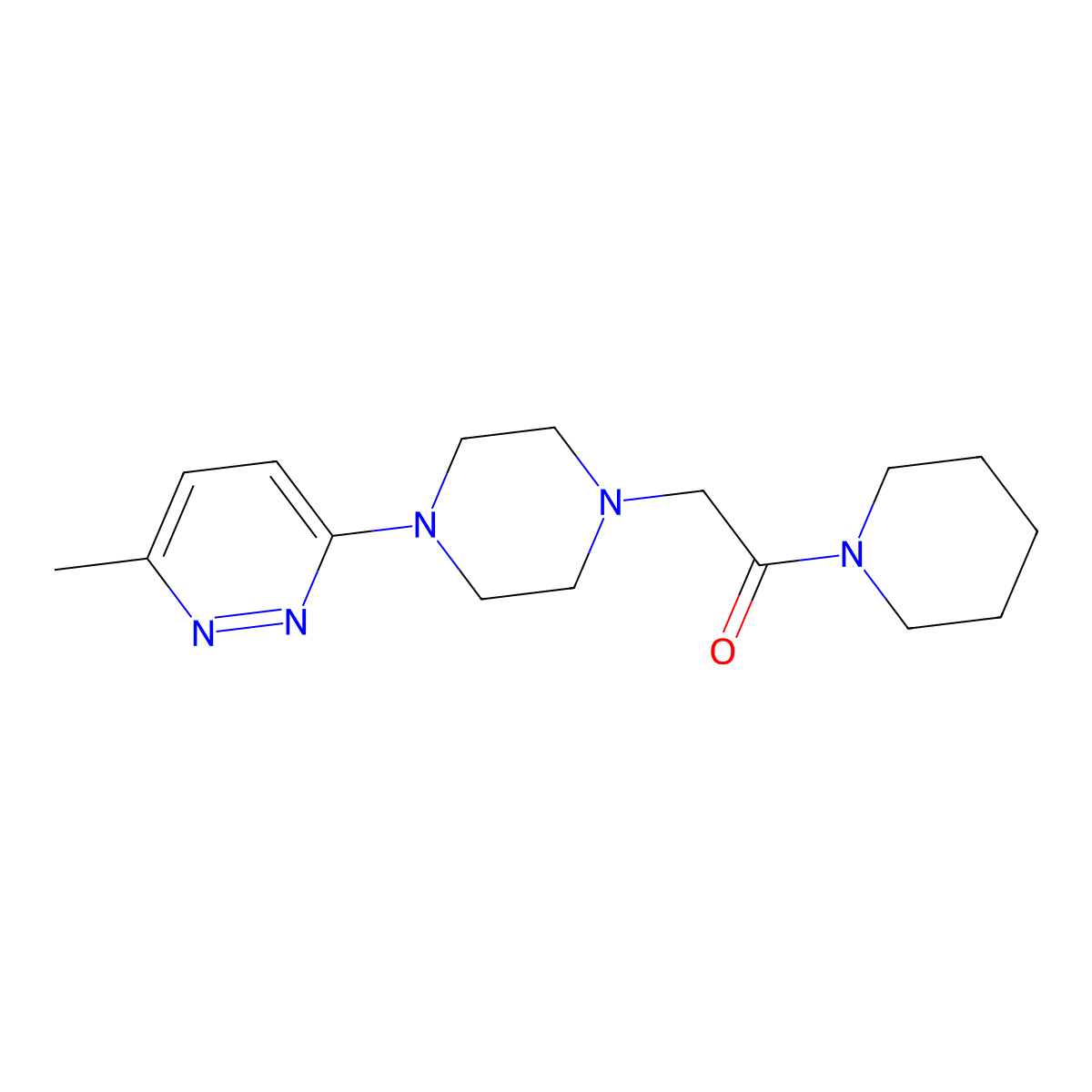 2-[4-(6-Methylpyridazin-3-yl)piperazin-1-yl]-1-(piperidin-1-yl)ethan-1-one molecular structure, CAS 2640862-80-0
