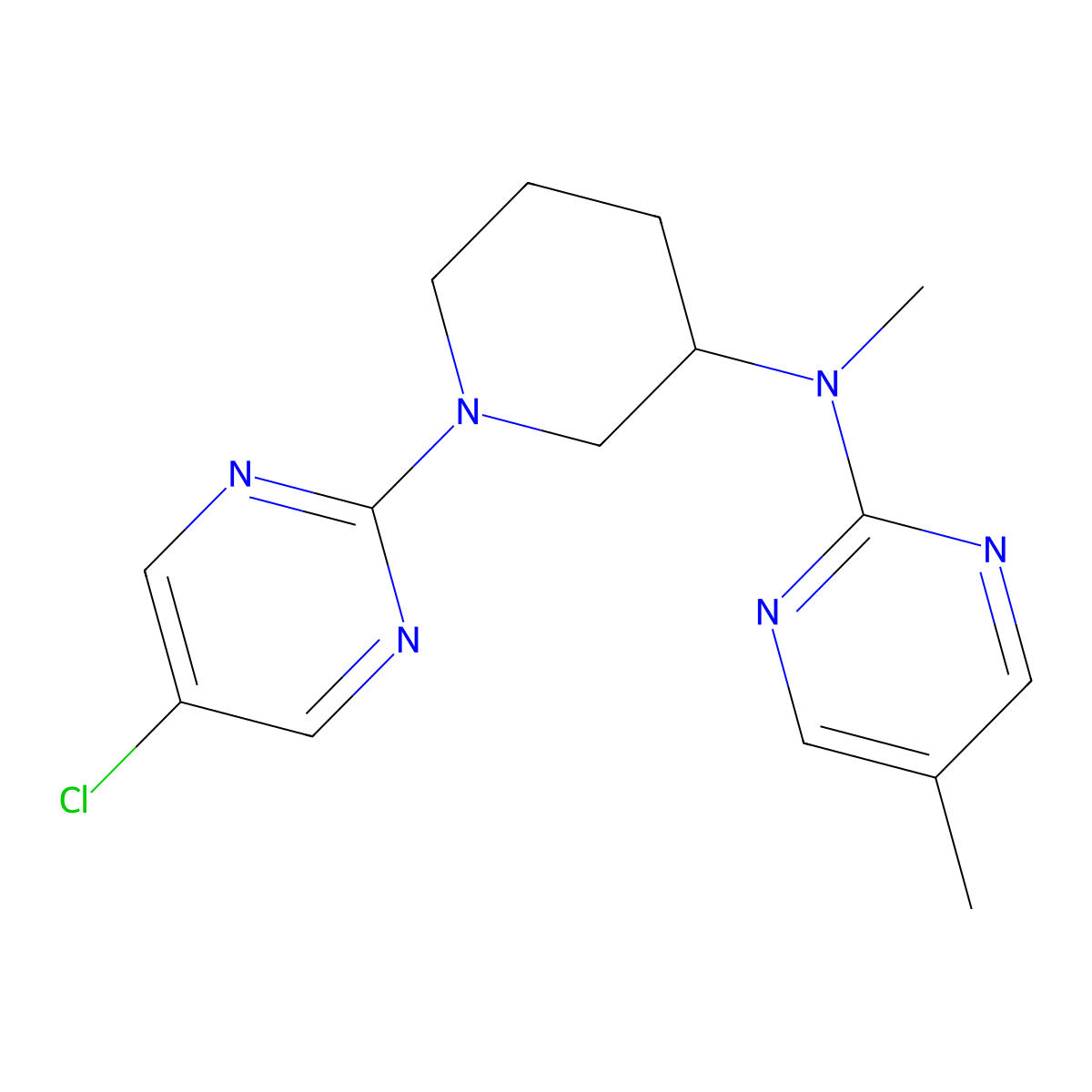 N-[1-(5-chloropyrimidin-2-yl)piperidin-3-yl]-N,5-dimethylpyrimidin-2-amine molecular structure, CAS 2640865-68-3