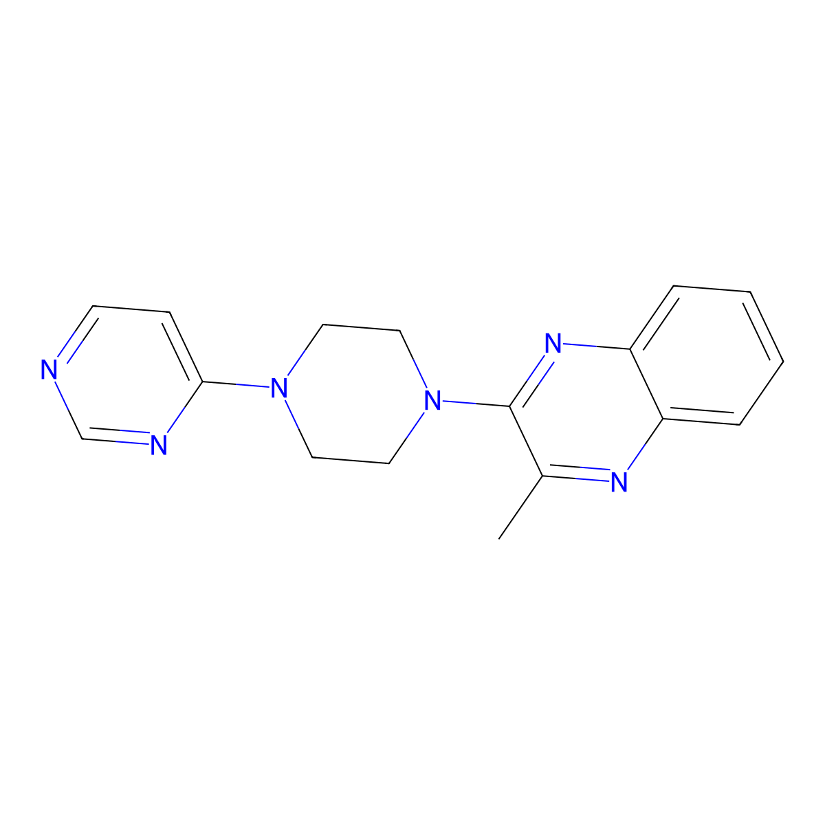 2-Methyl-3-[4-(pyrimidin-4-yl)piperazin-1-yl]quinoxaline molecular structure, CAS 2640865-74-1
