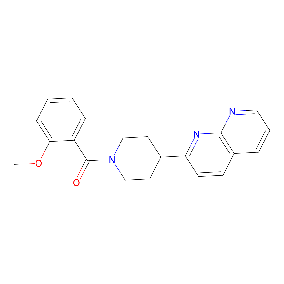2-[1-(2-Methoxybenzoyl)piperidin-4-yl]-1,8-naphthyridine molecular structure, CAS 2640865-75-2